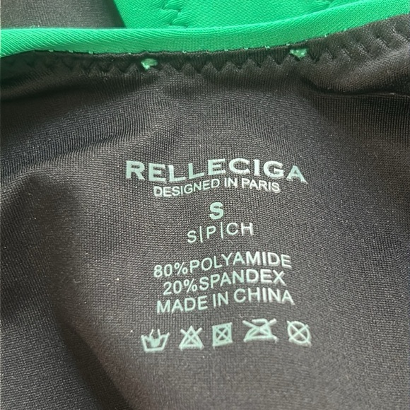 Relleciga Women’s High Cut Low Back One Piece Thong Swimsuit Green Size S - Picture 7 of 11